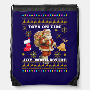 Christmas celebration drawstring bag