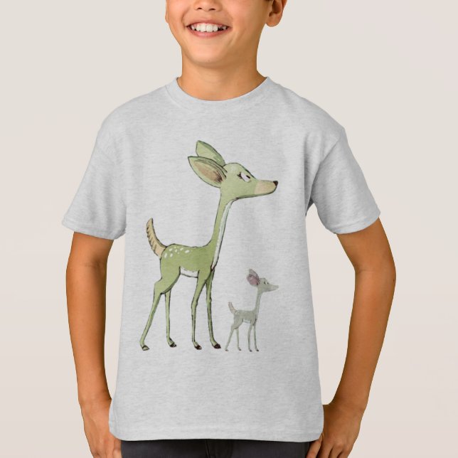 Christmas Celebration Green Deers Holidays Cute T-Shirt (Front)