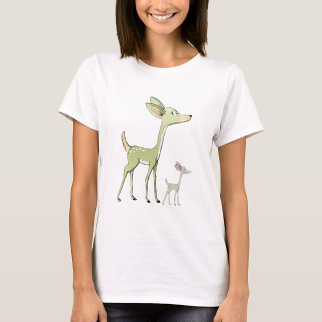 Christmas Celebration Green Deers Holidays Cute T-Shirt (Front)