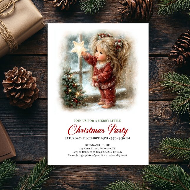 Christmas Celebration Invite Rustic Holiday Scene  (Christmas Celebration Invite Rustic Holiday Scene Art)