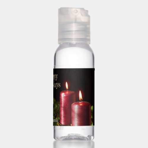 Christmas Celebration Red Candles Winter Holidays Hand Sanitizer