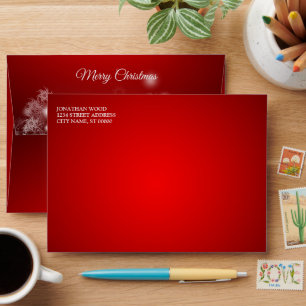Christmas Celebration Red Reindeer Winter Envelope