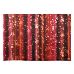 Christmas celebration, sparkling stars design cloth placemat