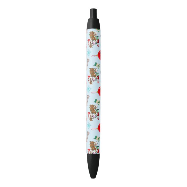 Christmas Celebration With Goofy Bulldog   Pen (Front Vertical)
