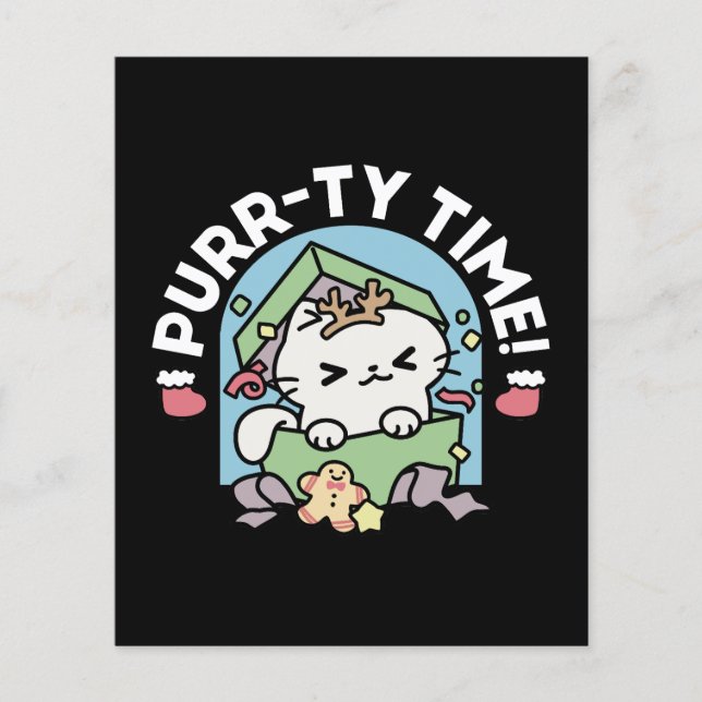 Christmas Celebration with Purr-ty Time Cat Flyer (Front)