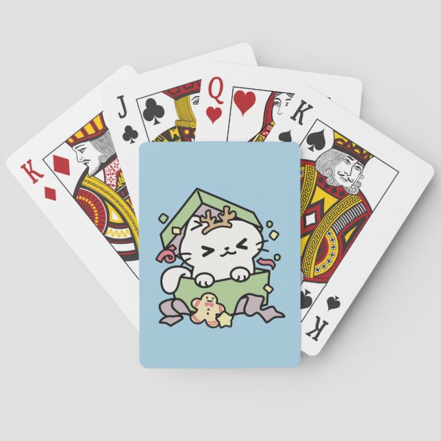 Christmas Celebration with Purr-ty Time Cat Poker Cards (Back)