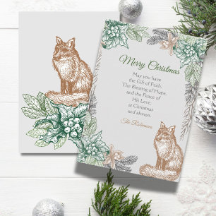 Christmas Celebration With Wolf And Wilderness Holiday Card