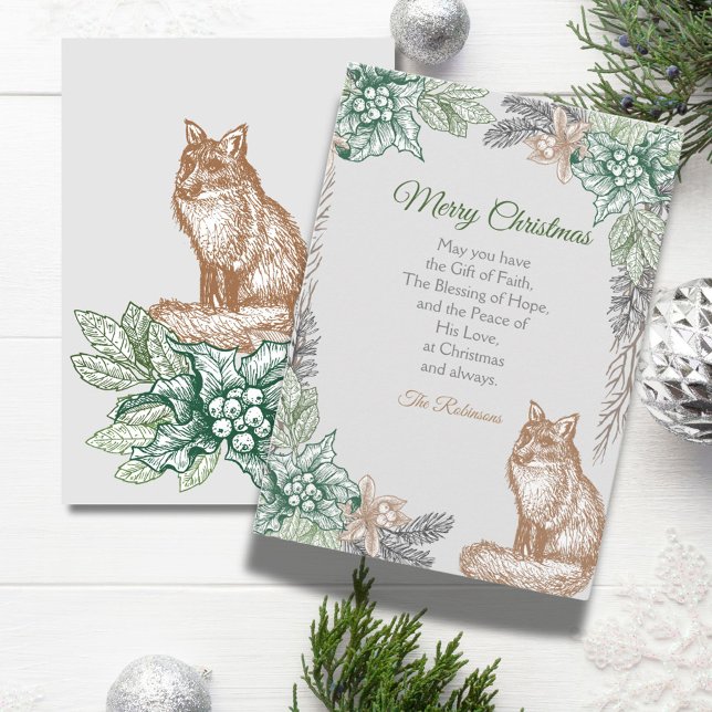 Christmas Celebration With Wolf And Wilderness Holiday Card (Creator Uploaded)