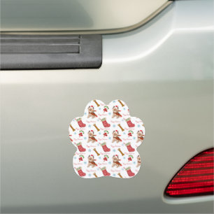 Christmas Celebration with Yorkie Car Magnet
