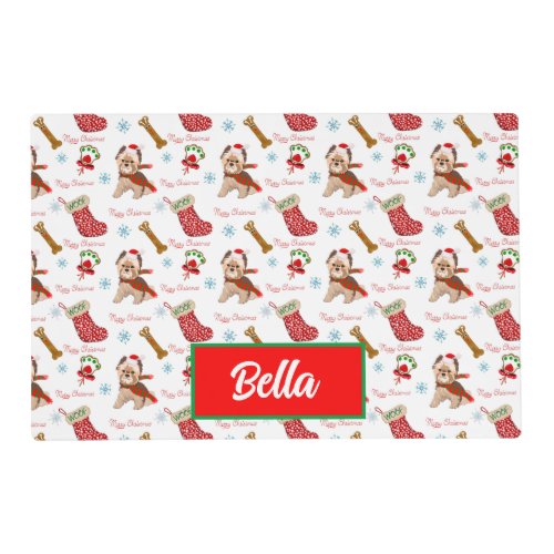 Christmas Celebration With Yorkie Pattern  Placemat