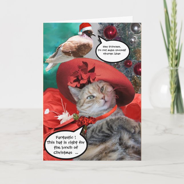CHRISTMAS CELEBRATIONS OF PRINCESS TATUS CAT HOLIDAY CARD (Front)