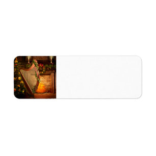 Christmas Celtic Harp Return Address Labels