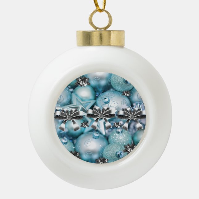 Christmas Ceramic Ball Ornament (Front)