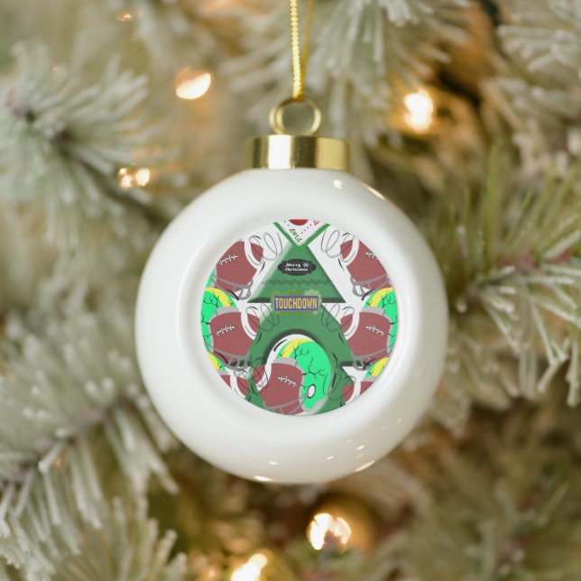 Christmas Ceramic Ball Ornament, Football Ornament (Tree)