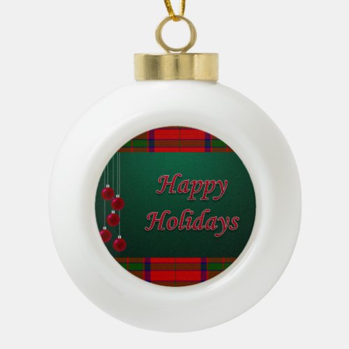 Christmas Ceramic Ball Ornament Happy Holidays Ceramic Ball Christmas Ornament