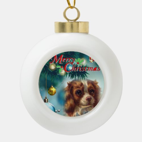 Christmas Ceramic Ball Ornament Merry Christmas Ceramic Ball Christmas Ornament