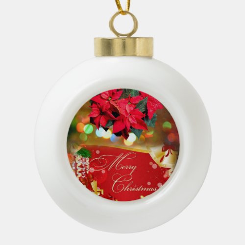 Christmas Ceramic Ball Ornament  Merry Christmas Ceramic Ball Christmas Ornament