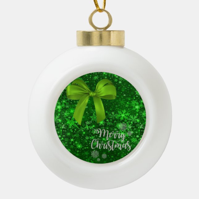 Christmas Ceramic Ball Ornament, Merry Christmas Ceramic Ball Christmas Ornament (Front)