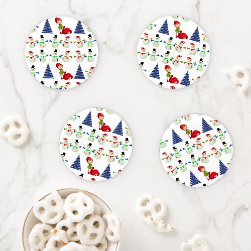Christmas Ceramic Coaster Set