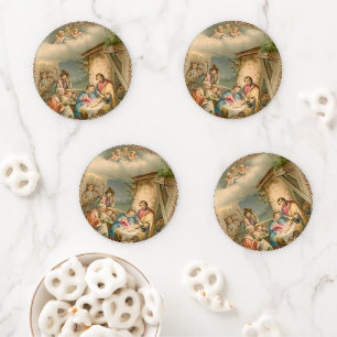 Christmas Ceramic Coaster Set, Jesus Christ Set