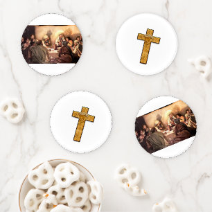 Christmas Ceramic Coaster Set, Jesus Christ Set