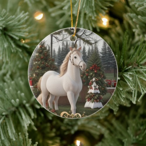 Christmas Ceramic Ornaments Chestnut Horse