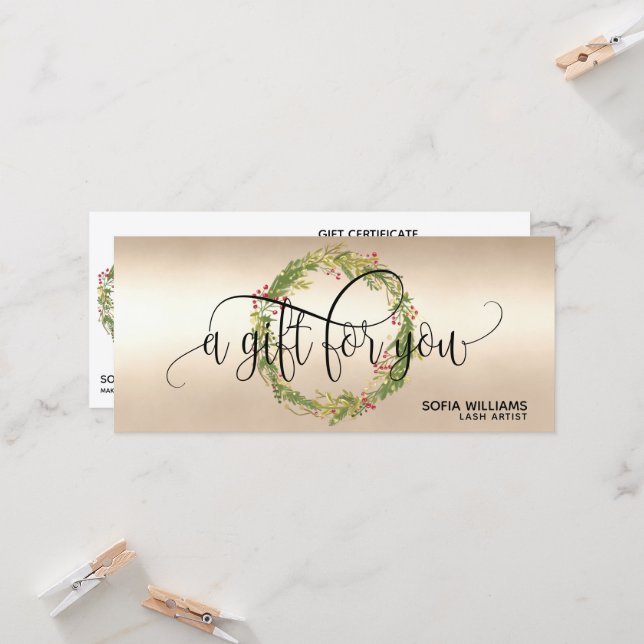 Christmas Certificate Gift Card Add Logo (Front/Back In Situ)