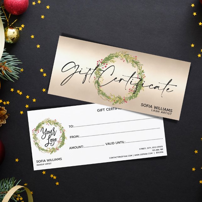 Christmas Certificate Gift Card Add Logo (Creator Uploaded)