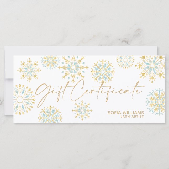 Christmas Certificate Gift Card Add Logo Snow (Front)