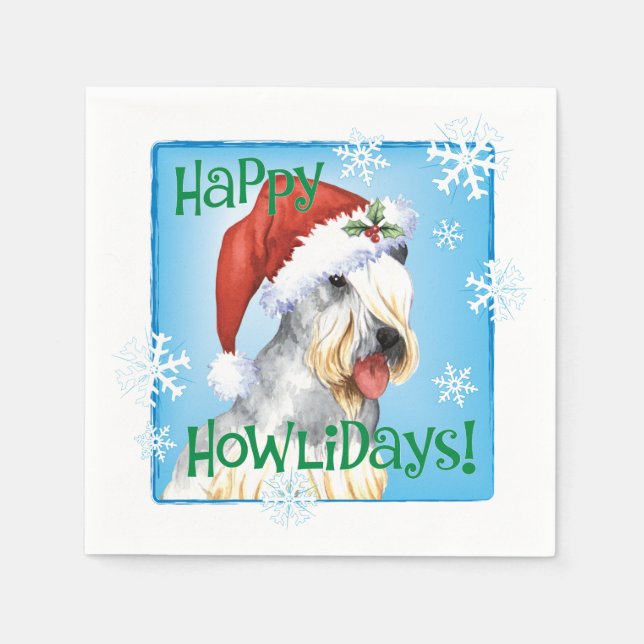 Christmas Cesky Terrier Napkins (Front)