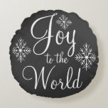 Christmas Chalkboard Joy to the World Pillow<br><div class="desc">A chalkboard color scheme decorates this Joy to the World,  Christmas pillow. This holiday pillow is great for a bedroom,  guest room,  retro decor,  vintage decor,  rustic decor,  Christmas,  Christmas decor,  holiday decor,  etc... The design is from original art.</div>