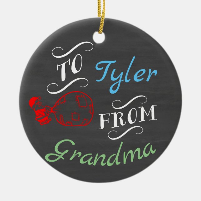 Christmas Chalkboard Name Ornament (Front)