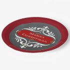 Christmas Chalkboard Red Paper Plates