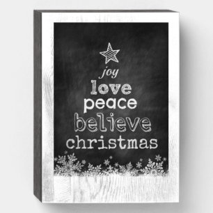 Christmas Chalkboard Wooden Box Sign