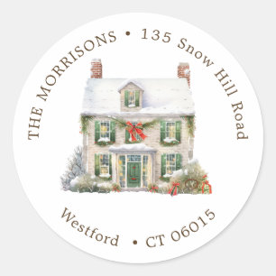 Christmas Change Address New Home Classic Round Sticker