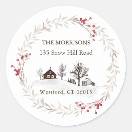 Christmas Change Address New Home  Classic Round Sticker