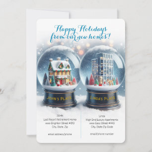 Christmas Change of Addresses Snow Globes Card