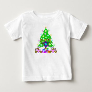 Christmas & Chanukah Baby T-shirt by bonfirechristmas at Zazzle