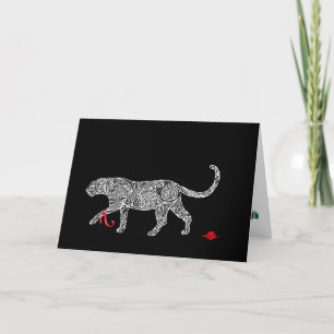 Christmas Chaos Collection: Leopard Letterpress Thank You Card