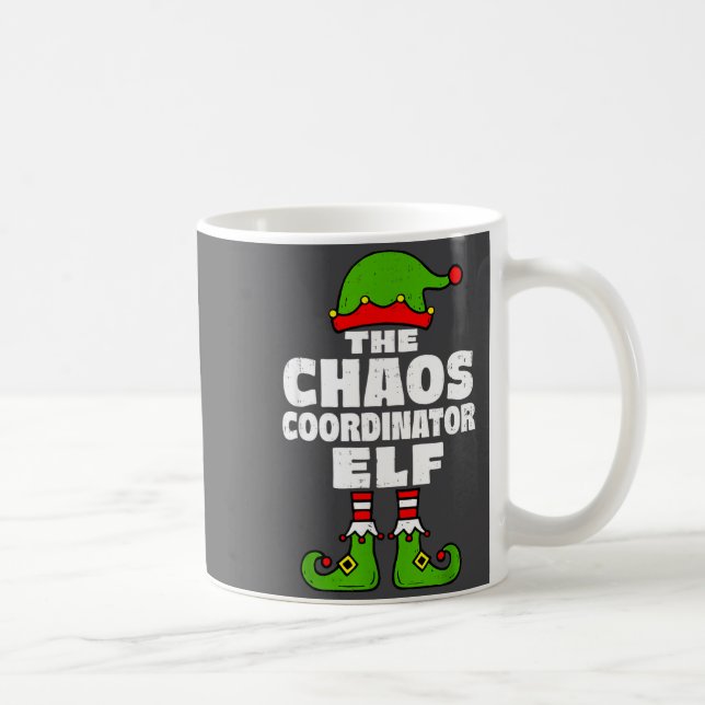 Christmas Chaos Coordinator Elf Funny Xmas Holiday Coffee Mug (Right)