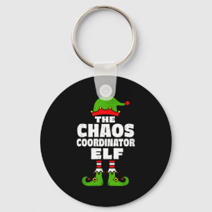 Christmas Chaos Coordinator Elf Funny Xmas Holiday Keychain