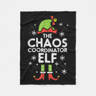 Christmas Chaos Coordinator Elf Xmas Family Match Fleece Blanket