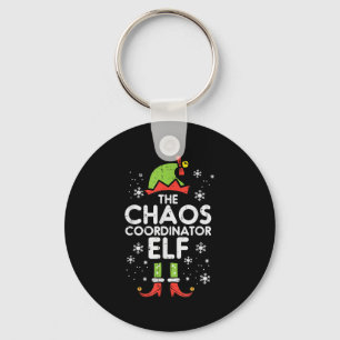 Christmas Chaos Coordinator Elf Xmas Family Match Keychain