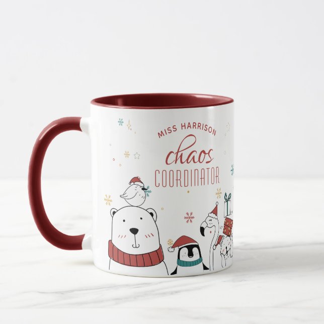 Christmas Chaos Coordinator Personalized Coffee Mug (Left)