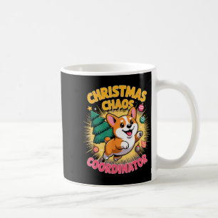 Christmas Chaos Coordinator Xmas Puppy Funny Corgi Coffee Mug