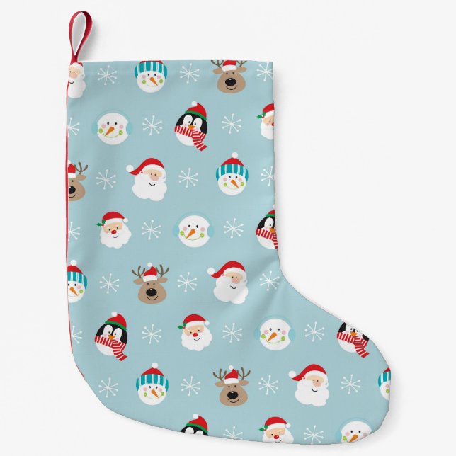 Christmas Character Heads: Festive Wrap Small Christmas Stocking (Front)