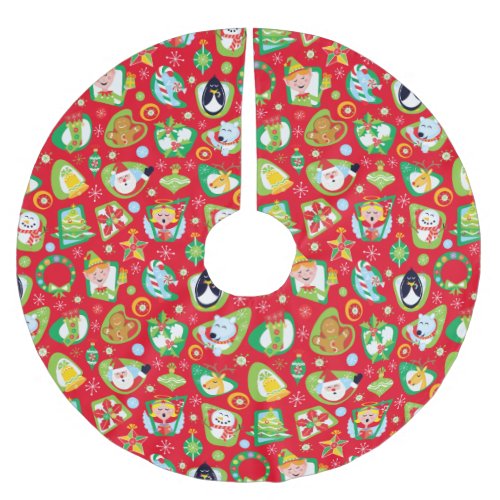 Christmas Characters Tree Skirt Red