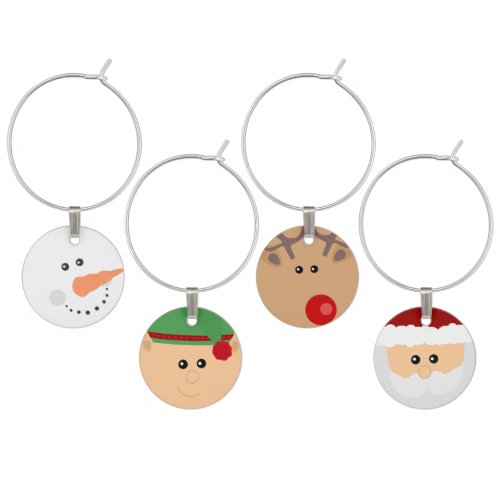 Christmas Characters Wine Charm Set