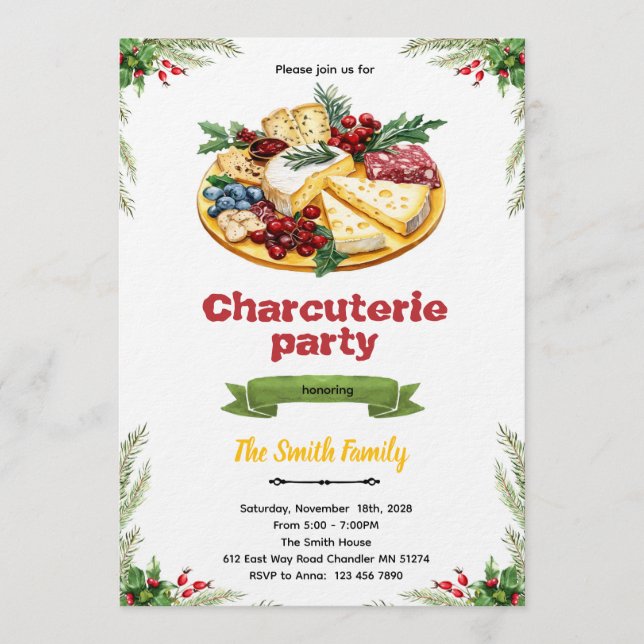 Christmas Charcuterie party invitation (Front)