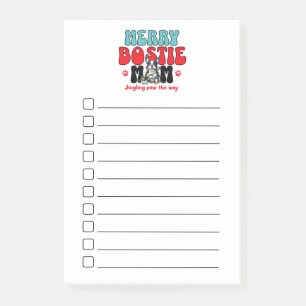 Christmas Check List Boston Terrier Mom Post-it Notes